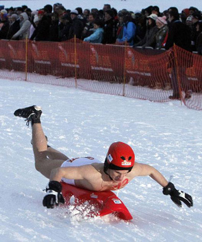 Nude Bobsleigh Competition in Germany