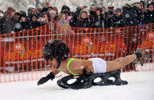 Nude Bobsleigh Competition in Germany