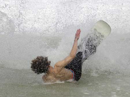 Water slide event in Swiss Alps