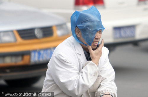 Gale, dust rage through Jilin