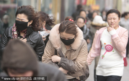 Gale, dust rage through Jilin