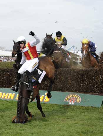 Steeplechase at the Grand National Meeting in UK