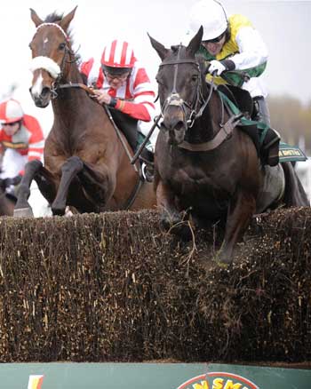Steeplechase at the Grand National Meeting in UK