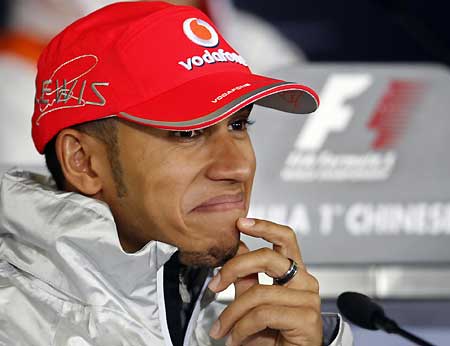 Hamilton ready to take down German in chilly Shanghai