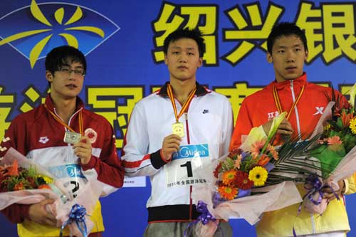 Zhang wins 3rd gold in national swimming championships