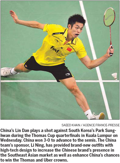 China into Thomas Cup semis