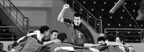 World's tallest cheerleader