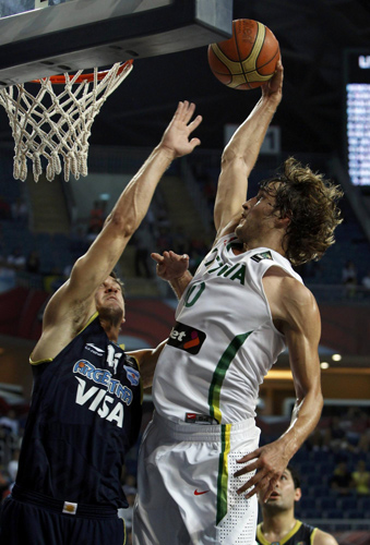 Lithuania tops Argentina 104-85 to reach 1st Worlds semis
