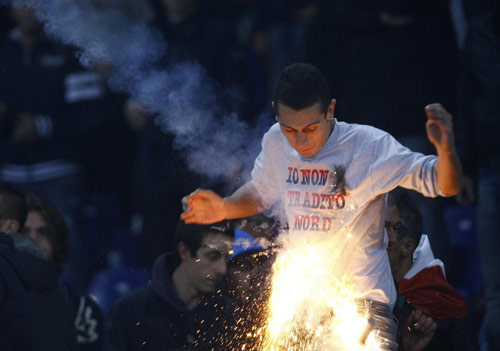 Italy v Serbia Euro 2012 qualifier abandoned amid crowd violence