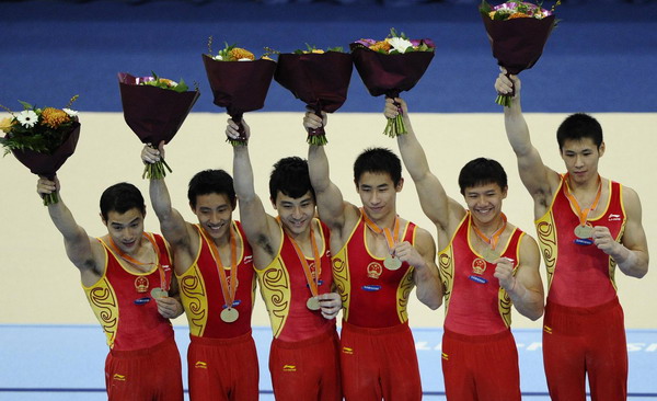 Chinese men's team triumphs at gymnastics worlds
