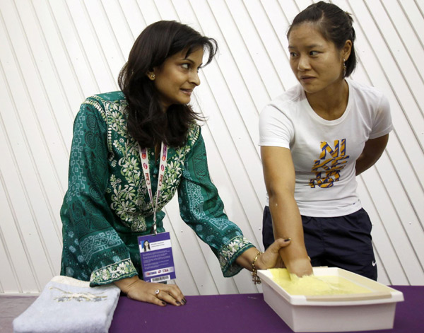 Stars attending WTA Qatar Ladies Open leave handprints