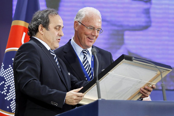 UEFA president Platini re-elected unopposed