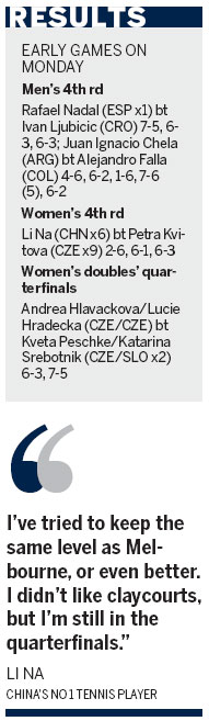 History-maker Li in first French Open quarters