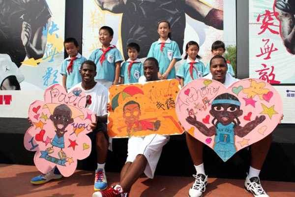NBA players on promotional tour in China
