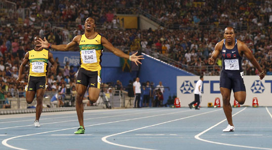 Blake wins 100 after Bolt disqualified