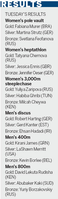 Isinbayeva falls; James rockets in men's 400m