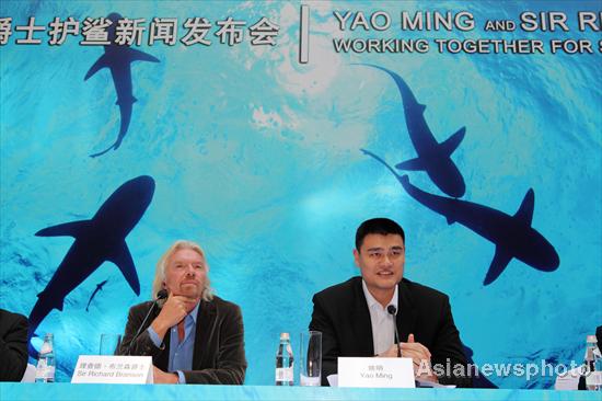 Yao joins in shark conservation campaign