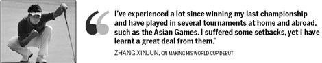 It is still a Zhang-Liang pairing, but China's representatives at this year's Omega Mission Hills World Cup will be a new partnership of Liang Wenchong and 24-year-old Zhang Xinjun, who will fly the flag for the host nation from Nov 24-27. New Zhang-Liang partnership for Cup