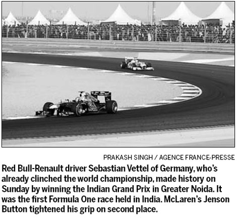 India is known for a love of sports and an inability to organize, them but that perception shifted this weekend with a successful Formula One grand prix. Vettel coasts, but India's the winner