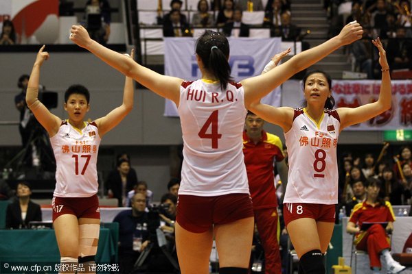 China beats Japan at women's volleyball world cup