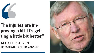 Manchester United manager Sir Alex Ferguson believes the club's injury problems are finally starting to clear up as he prepares to head to Fulham on Wednesday. Manchester United is heating up, healing up