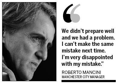 Blame me for City's defeat, says a dejected Mancini