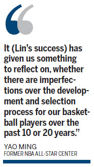 Lin may change face of Chinese basketball - Yao