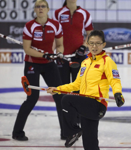 Chinese women curlers fall short at world championship