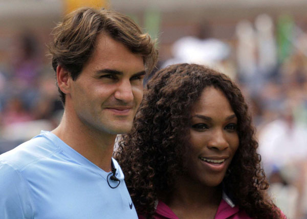 Federer in action on opening day of US Open