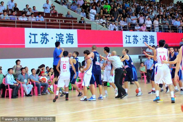 China beats Serbia in scuffle-marred CBA friendly