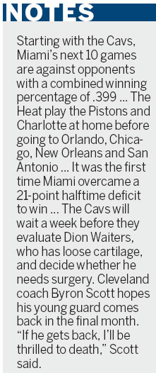 Heat run streak to 24 the extremely hard way