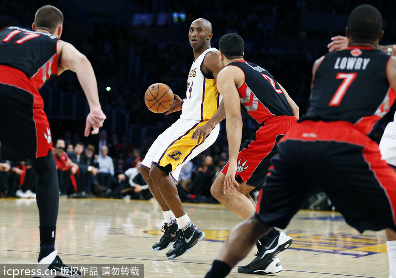 Kobe Bryant return spoiled as Raptors beat Lakers