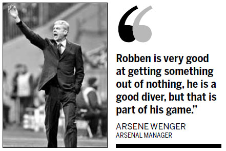 Wenger slams Robben as Arsenal exits Europe