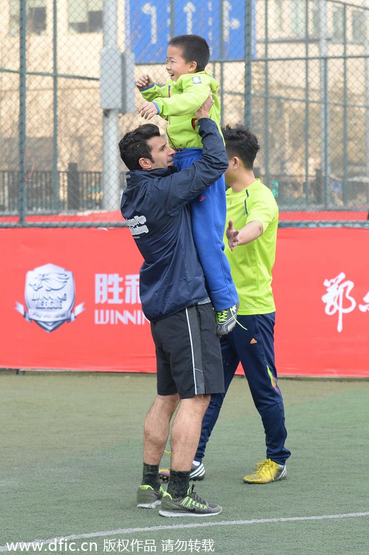 Luis Figo launches football academy in Beijing