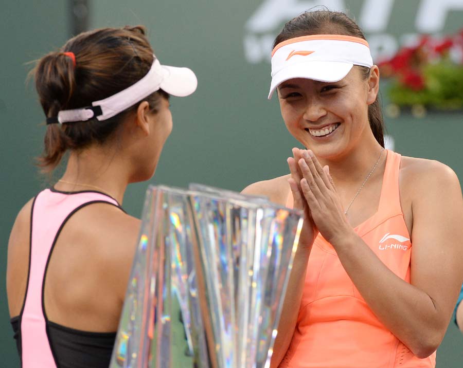 Peng, Hsieh win doubles title at Indian Wells