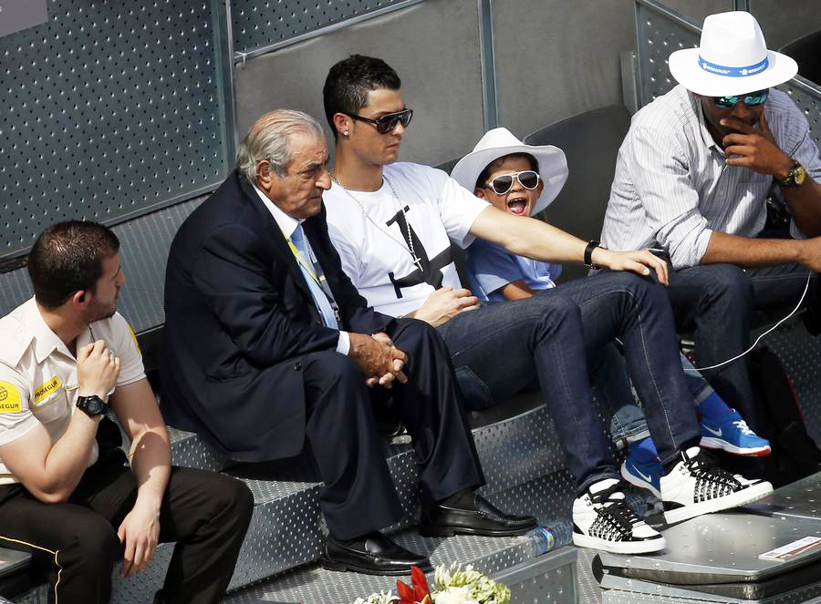 Ronaldo and son spotted in Madrid Open