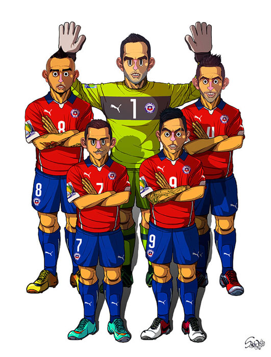 Cartoonist draws World Cup teams