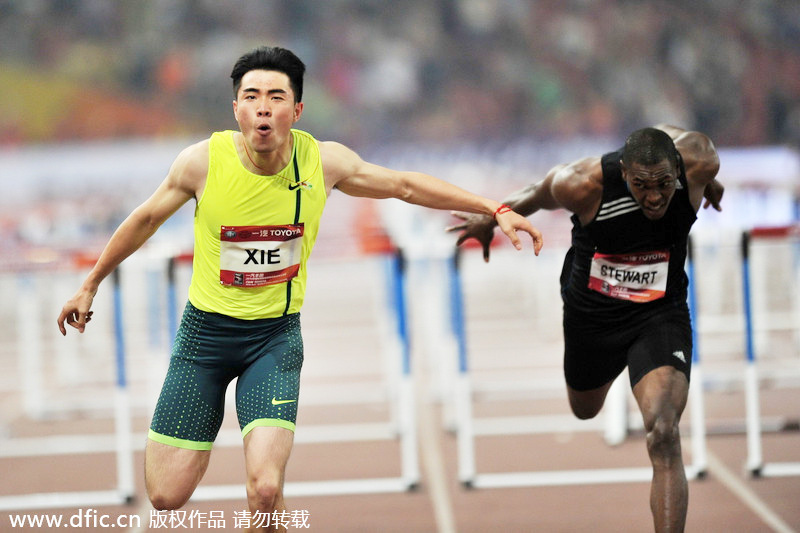 Hurdler Xie takes second title in IAAF China meet