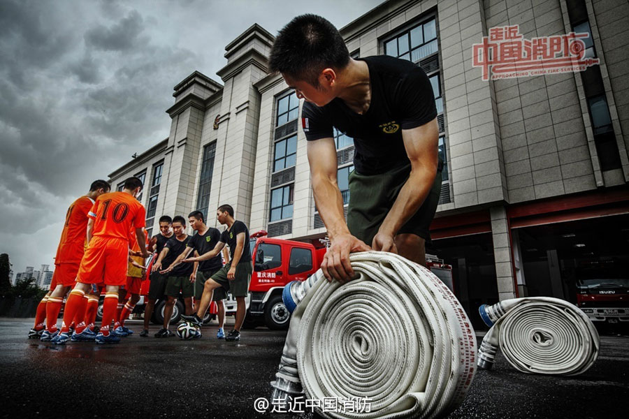 World Cup heats up for Chongqing fire fighters