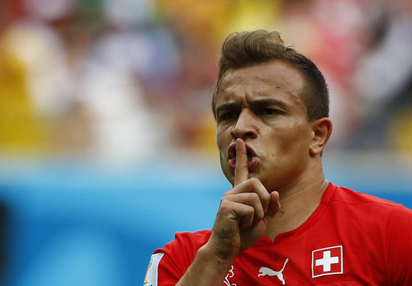 Shaqiri's hat-trick leads Switzerland into top 16 at World Cup