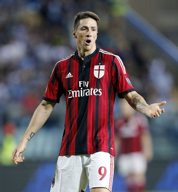 Download this Milan Fernando Torres Reacts During Their Italian Serie Soccer picture