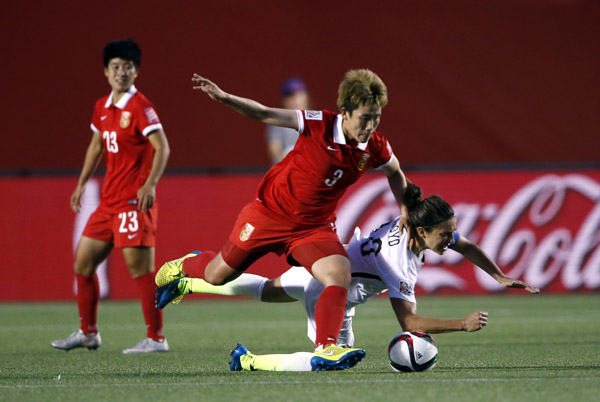 China loses to US but sees hope in women soccer