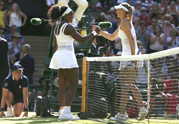 Williams routs Sharapova, faces Muguruza in Wimbledon final