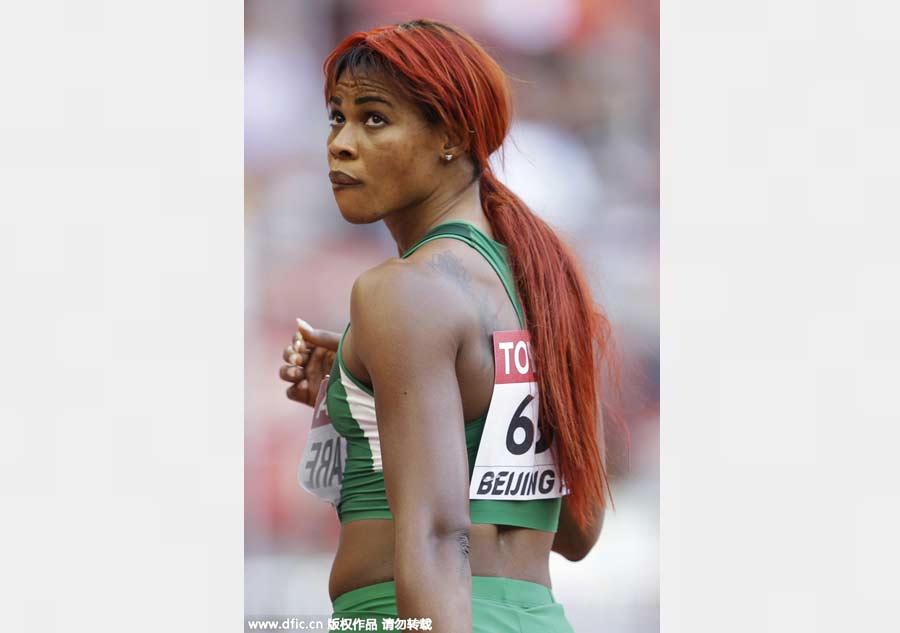 Colorful hairstyles steal the limelight at the Beijing World Championships