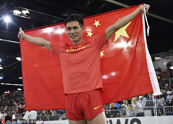 Dong Bin wins men's triple jump at IAAF World Indoor Championships