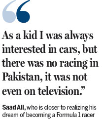 Pakistani on track to Formula 1 glory