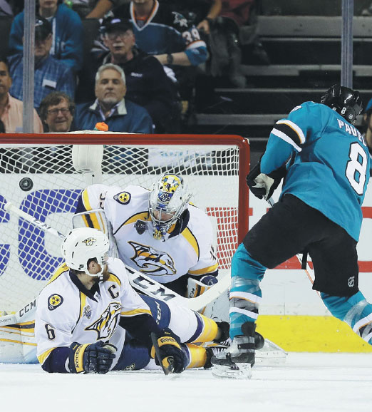 Sharks thrash Predators with goals from 5 players