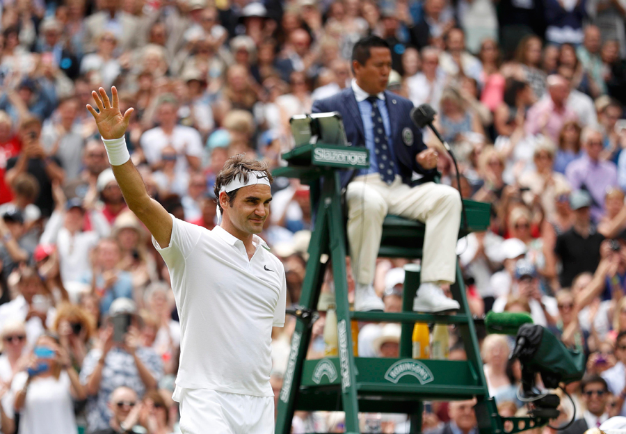 Federer beats Johnson 3-0 at 2016 Wimbledon Championships