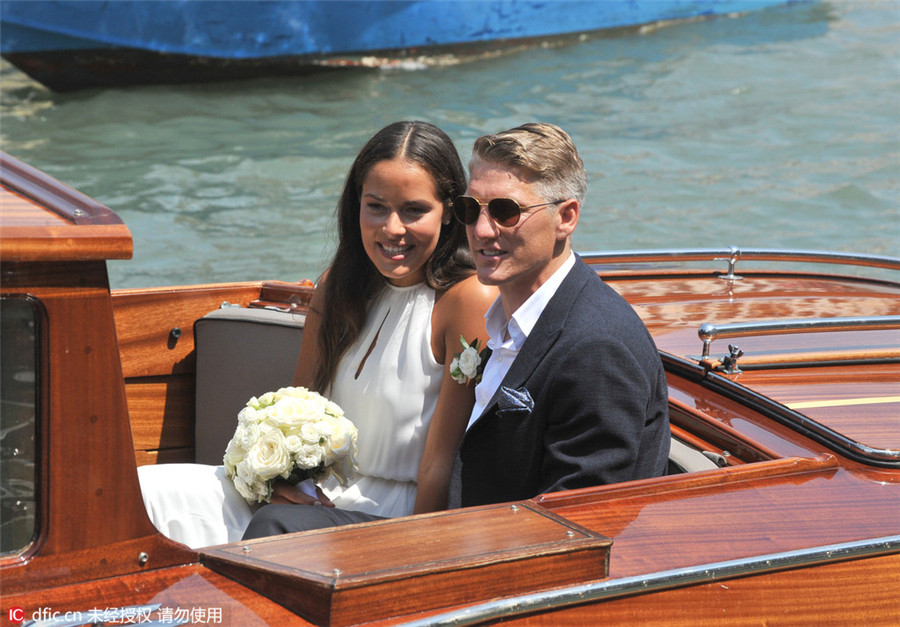 German footballer Schweinsteiger ties knot with tennis star Ivanovic