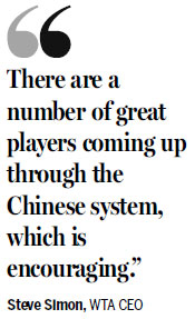 WTA boss bullish on China